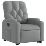Casa si Gradina - Mobilier - Scaune si fotolii - Fotolii - Fotoliu electric rabatabil cu ridicare, gri deschis, textil - Infinity.ro