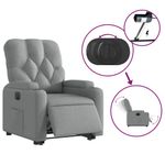 Casa si Gradina - Mobilier - Scaune si fotolii - Fotolii - Fotoliu electric rabatabil cu ridicare, gri deschis, textil - Infinity.ro