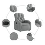 Casa si Gradina - Mobilier - Scaune si fotolii - Fotolii - Fotoliu electric rabatabil cu ridicare, gri deschis, textil - Infinity.ro