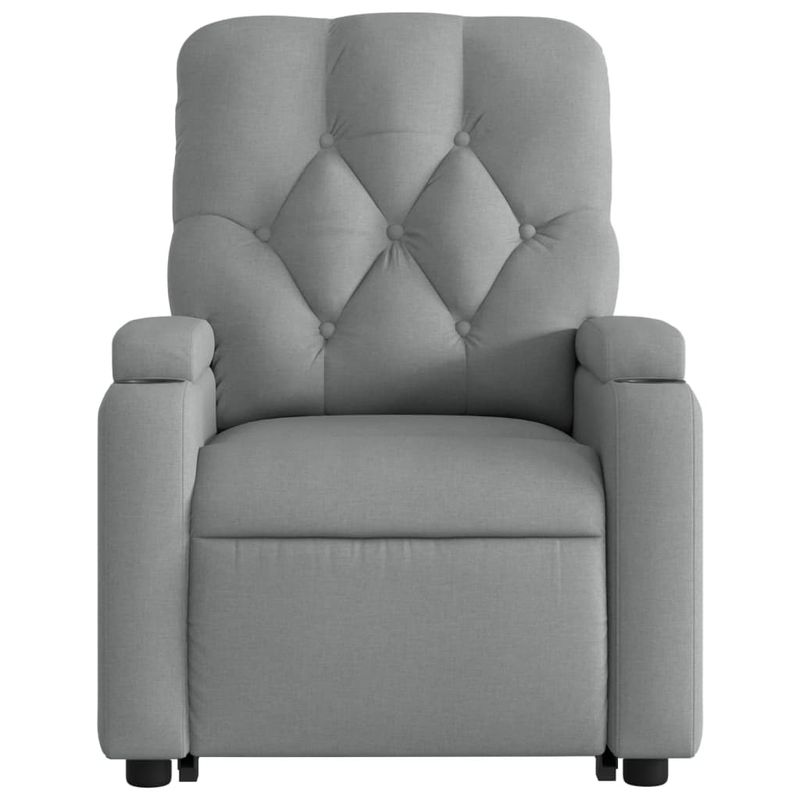Casa si Gradina - Mobilier - Scaune si fotolii - Fotolii - Fotoliu electric rabatabil cu ridicare, gri deschis, textil - Infinity.ro