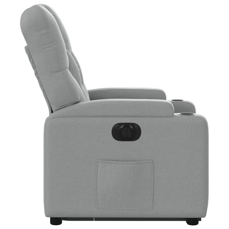 Casa si Gradina - Mobilier - Scaune si fotolii - Fotolii - Fotoliu electric rabatabil cu ridicare, gri deschis, textil - Infinity.ro