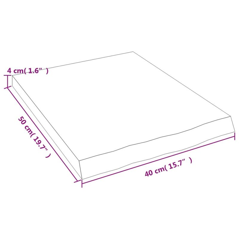Casa si Gradina - Mobilier - Mobilier baie - Blaturi baie - Blat de baie, maro inchis, 40x50x(2-4) cm, lemn masiv tratat - Infinity.ro