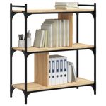 Casa si Gradina - Mobilier - Biblioteci si rafturi - Biblioteci - Biblioteca cu 3 niveluri, stejar sonoma, 76x32x88 cm, lemn - Infinity.ro