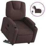 Casa si Gradina - Mobilier - Scaune si fotolii - Fotolii - Fotoliu electric rabatabil cu ridicare, maro inchis, textil - Infinity.ro