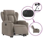Casa si Gradina - Mobilier - Scaune si fotolii - Fotolii - Fotoliu electric rabatabil cu ridicare, gri taupe, textil - Infinity.ro