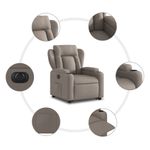 Casa si Gradina - Mobilier - Scaune si fotolii - Fotolii - Fotoliu electric rabatabil cu ridicare, gri taupe, textil - Infinity.ro