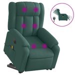 Ingrijire personala si Cosmetice - Sanatate si wellness - Articole wellness - Fotolii de masaj - Fotoliu electric masaj rabatabil / ridicare verde inchis textil - Infinity.ro