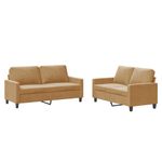 Casa si Gradina - Mobilier - Seturi de mobilier - Seturi living - Set de canapele cu perne, 2 piese, maro, catifea - Infinity.ro