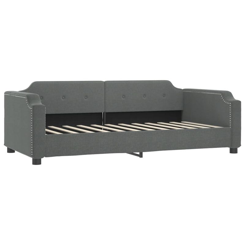 Casa si Gradina - Mobilier - Paturi si accesorii - Paturi - Pat de zi cu extensie, gri inchis, 90x200 cm, textil - Infinity.ro