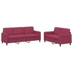 Casa si Gradina - Mobilier - Seturi de mobilier - Seturi living - Set canapele, 2 piese, rosu vin, catifea - Infinity.ro