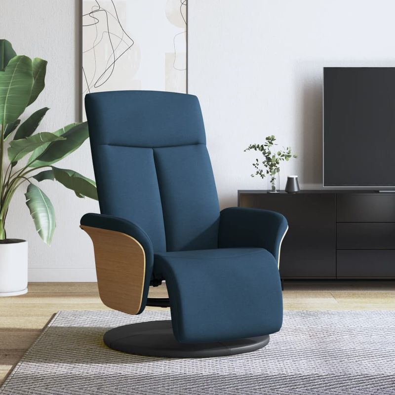 Casa si Gradina - Mobilier - Scaune si fotolii - Fotolii - Fotoliu rabatabil cu suport de picioare, albastru, textil - Infinity.ro
