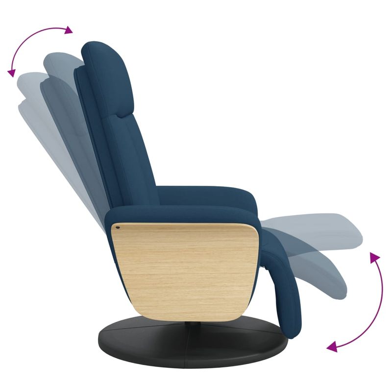 Casa si Gradina - Mobilier - Scaune si fotolii - Fotolii - Fotoliu rabatabil cu suport de picioare, albastru, textil - Infinity.ro
