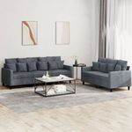 Casa si Gradina - Mobilier - Seturi de mobilier - Seturi living - Set de canapele cu perne, 2 piese, gri inchis, catifea - Infinity.ro