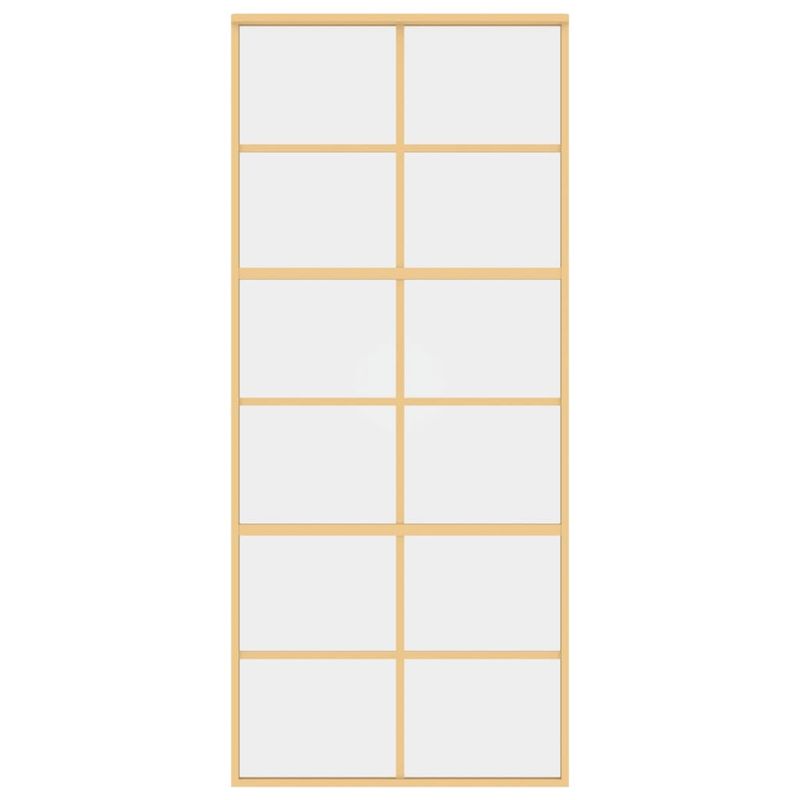 Casa si Gradina - Constructii - Usi interior, exterior si garaj - Usi garaj - Usa glisanta, auriu, 90x205 cm, sticla ESG mata si aluminiu - Infinity.ro