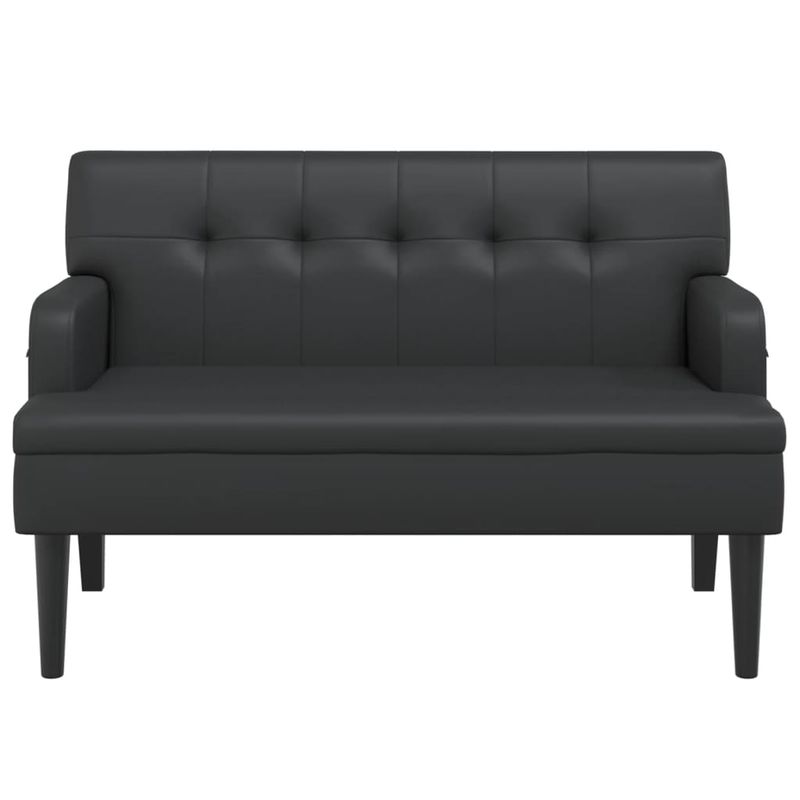 Casa si Gradina - Mobilier - Canapele si coltare - Banchete - Bancheta cu spatar, negru, 112x65,5x75 cm, piele ecologica - Infinity.ro