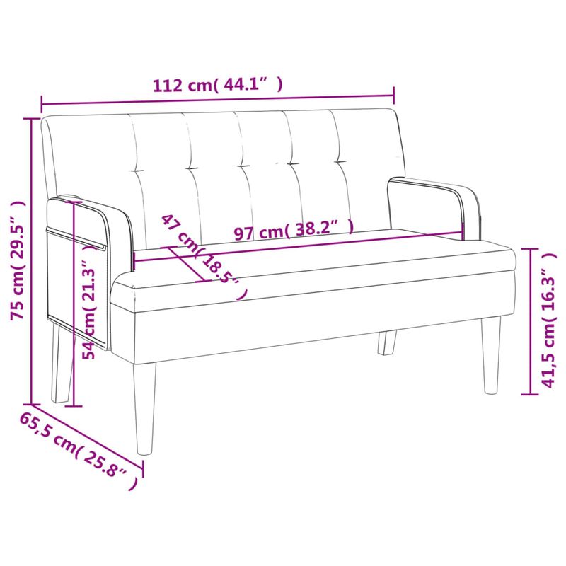 Casa si Gradina - Mobilier - Canapele si coltare - Banchete - Bancheta cu spatar, negru, 112x65,5x75 cm, piele ecologica - Infinity.ro