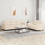 Casa si Gradina - Mobilier - Seturi de mobilier - Seturi living - Set de canapele cu perne, 2 piese, bej, microfibra - Infinity.ro