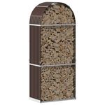 Casa si Gradina - Termice - Sobe, Seminee si accesorii - Accesorii seminee si sobe - Suport pentru busteni, maro, 80x45x190 cm, otel galvanizat - Infinity.ro