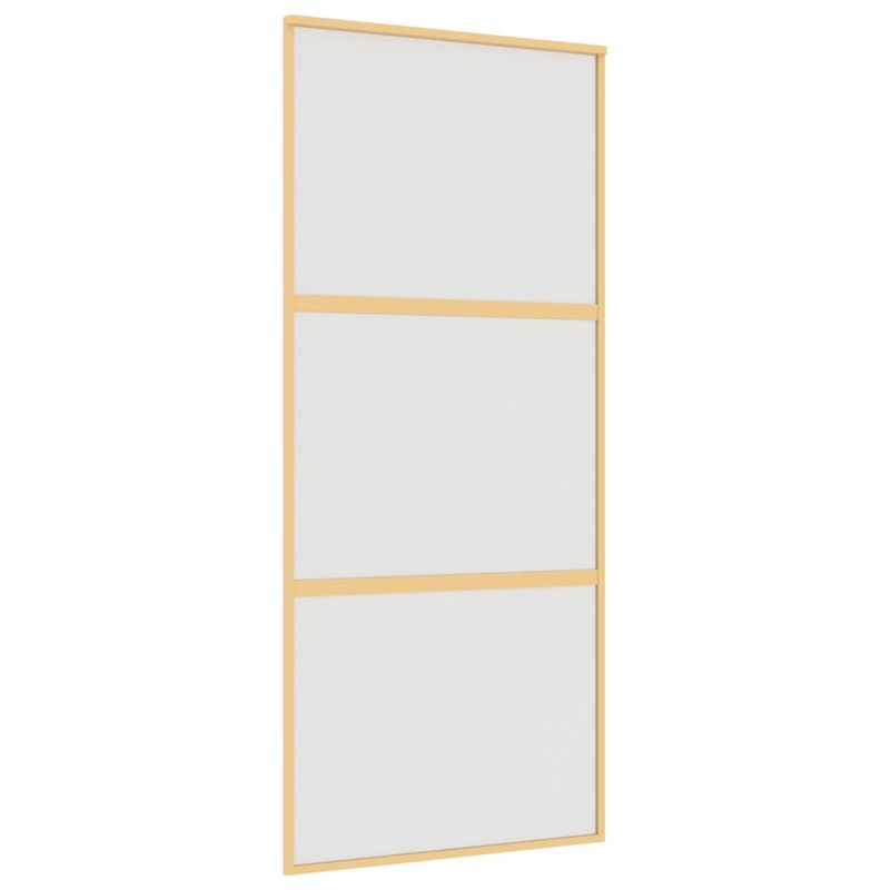 Casa si Gradina - Constructii - Usi interior, exterior si garaj - Usi garaj - Usa glisanta, auriu, 90x205 cm, sticla ESG mata si aluminiu - Infinity.ro