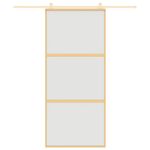 Casa si Gradina - Constructii - Usi interior, exterior si garaj - Usi garaj - Usa glisanta, auriu, 90x205 cm, sticla ESG mata si aluminiu - Infinity.ro