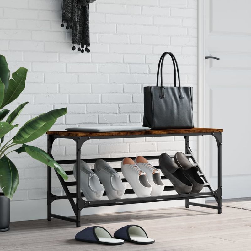 Casa si Gradina - Mobilier - Organizare si depozitare - Organizator incaltaminte - Pantofar, stejar fumuriu, 90x30x45cm, lemn prelucrat - Infinity.ro