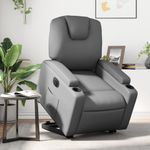 Casa si Gradina - Mobilier - Scaune si fotolii - Fotolii - Fotoliu rabatabil electric cu ridicare, gri, piele ecologica - Infinity.ro