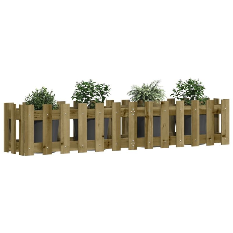 Casa si Gradina - Gradinarit si plante - Plante si ghivece - Ghivece si suporturi - Pat inaltat gradina design gard 150x30x30 cm lemn impregnat pin - Infinity.ro