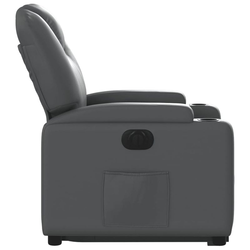 Casa si Gradina - Mobilier - Scaune si fotolii - Fotolii - Fotoliu rabatabil electric cu ridicare, gri, piele ecologica - Infinity.ro