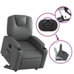 Casa si Gradina - Mobilier - Scaune si fotolii - Fotolii - Fotoliu rabatabil electric cu ridicare, gri, piele ecologica - Infinity.ro