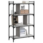 Casa si Gradina - Mobilier - Biblioteci si rafturi - Biblioteci - Biblioteca cu 4 niveluri gri sonoma 76x32x123 cm lemn compozit - Infinity.ro