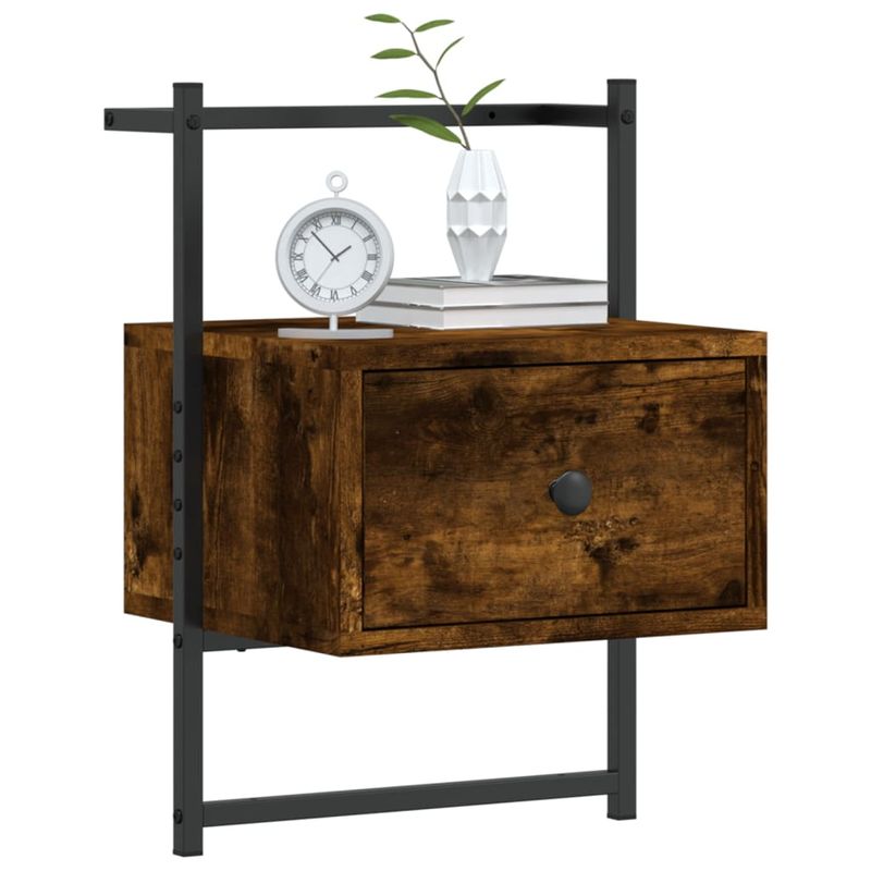 Casa si Gradina - Mobilier - Comode si corpuri - Noptiere - Noptiere de perete, 2 buc., stejar fumuriu, 35x30x51 cm, lemn - Infinity.ro