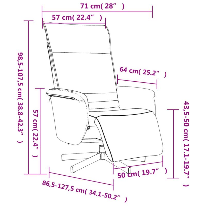 Casa si Gradina - Mobilier - Scaune si fotolii - Fotolii - Fotoliu rabatabil cu suport picioare cappuccino piele ecologica - Infinity.ro