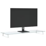 PC, gaming si accesorii - Desktop PC & monitoare - Accesorii monitoare - Suport de monitor, alb, 100x35x8 cm, sticla securizata si metal - Infinity.ro