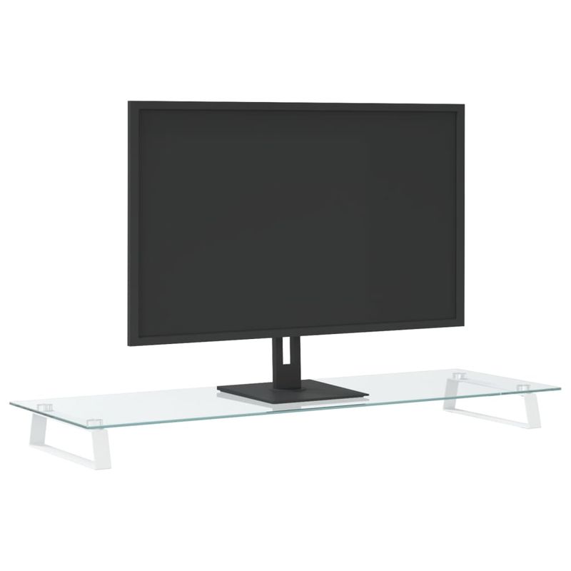 PC, gaming si accesorii - Desktop PC & monitoare - Accesorii monitoare - Suport de monitor, alb, 100x35x8 cm, sticla securizata si metal - Infinity.ro