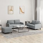 Casa si Gradina - Mobilier - Seturi de mobilier - Seturi living - Set de canapele cu perne, 3 piese, gri deschis, textil - Infinity.ro
