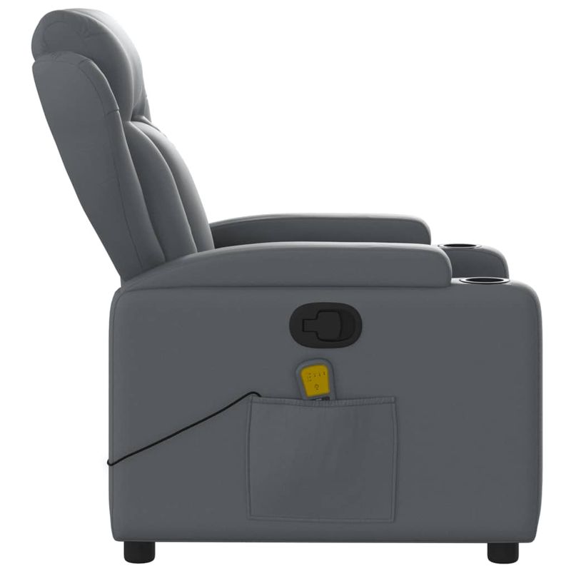 Ingrijire personala si Cosmetice - Sanatate si wellness - Articole wellness - Fotolii de masaj - Fotoliu de masaj rabatabil, gri, piele ecologica - Infinity.ro
