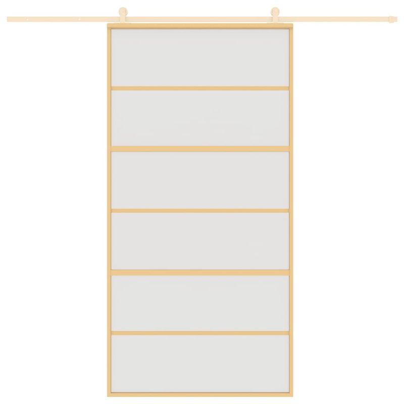 Casa si Gradina - Constructii - Usi interior, exterior si garaj - Usi interior - Usa glisanta, auriu, 102,5x205 cm, sticla ESG mata si aluminiu - Infinity.ro