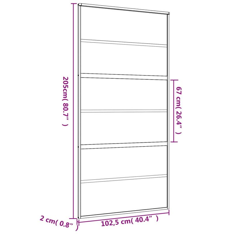 Casa si Gradina - Constructii - Usi interior, exterior si garaj - Usi interior - Usa glisanta, auriu, 102,5x205 cm, sticla ESG mata si aluminiu - Infinity.ro
