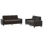 Casa si Gradina - Mobilier - Seturi de mobilier - Seturi living - Set de canapele, 2 piese, negru, material textil - Infinity.ro