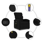 Ingrijire personala si Cosmetice - Sanatate si wellness - Articole wellness - Fotolii de masaj - Fotoliu rabatabil de masaj, cu ridicare, negru, material textil - Infinity.ro