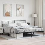 Casa si Gradina - Mobilier - Paturi si accesorii - Paturi - Cadru de pat metalic cu tablie, negru, 193x203 cm - Infinity.ro