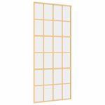 Casa si Gradina - Constructii - Usi interior, exterior si garaj - Usi interior - Usa glisanta, auriu, 90x205 cm, sticla ESG mata si aluminiu - Infinity.ro