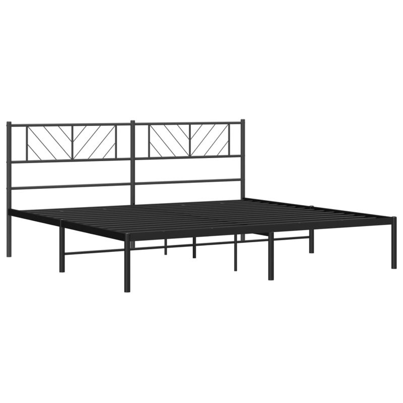 Casa si Gradina - Mobilier - Paturi si accesorii - Paturi - Cadru de pat metalic cu tablie, negru, 193x203 cm - Infinity.ro