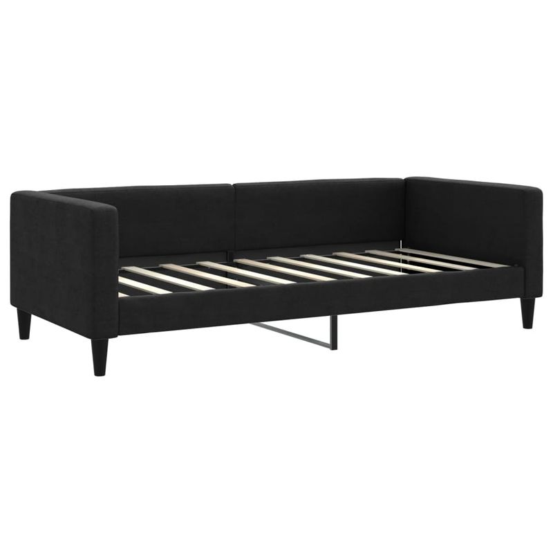 Casa si Gradina - Mobilier - Paturi si accesorii - Paturi - Pat de zi cu extensie si sertare, negru, 90x190cm, textil - Infinity.ro