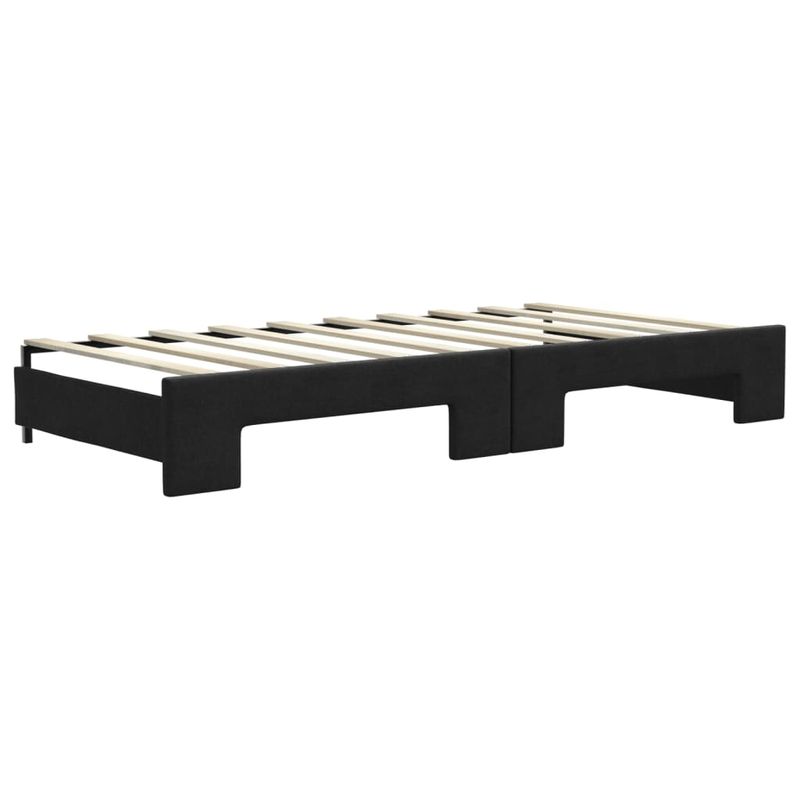 Casa si Gradina - Mobilier - Paturi si accesorii - Paturi - Pat de zi cu extensie si sertare, negru, 90x190cm, textil - Infinity.ro