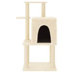 Petshop - Accesorii petshop - Jucarii animale - Ansambluri de joaca - Ansamblu de pisici cu stalpi din funie de sisal, crem, 97 cm - Infinity.ro