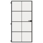 Casa si Gradina - Constructii - Usi interior, exterior si garaj - Usi garaj - Usa interior negru 102,5x201,5 cm sticla securiz./aluminiu slim, negru și mat, model 4x2 grilaje - Infinity.ro