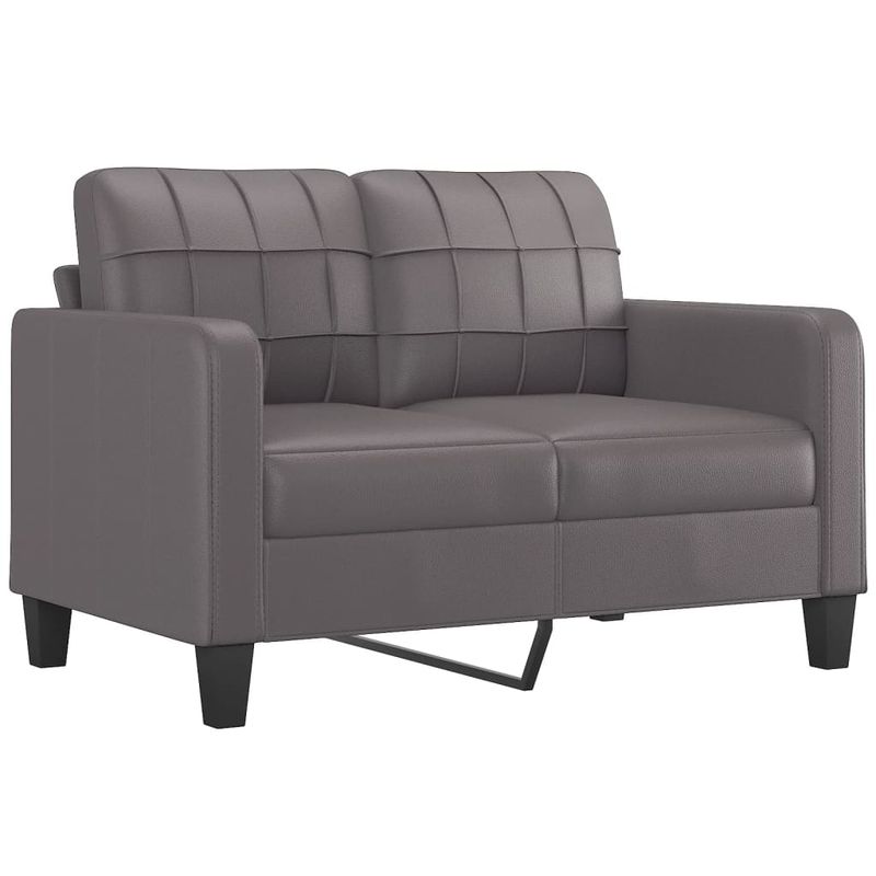 Casa si Gradina - Mobilier - Seturi de mobilier - Seturi living - Set de canapele cu perne, 3 piese, gri, piele ecologica - Infinity.ro