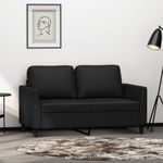 Casa si Gradina - Mobilier - Canapele si coltare - Canapele - Canapea cu 2 locuri, negru, 120 cm, piele ecologica - Infinity.ro