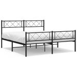 Casa si Gradina - Mobilier - Paturi si accesorii - Paturi - Cadru pat metalic cu tablie de cap/picioare, negru, 140x190 cm - Infinity.ro